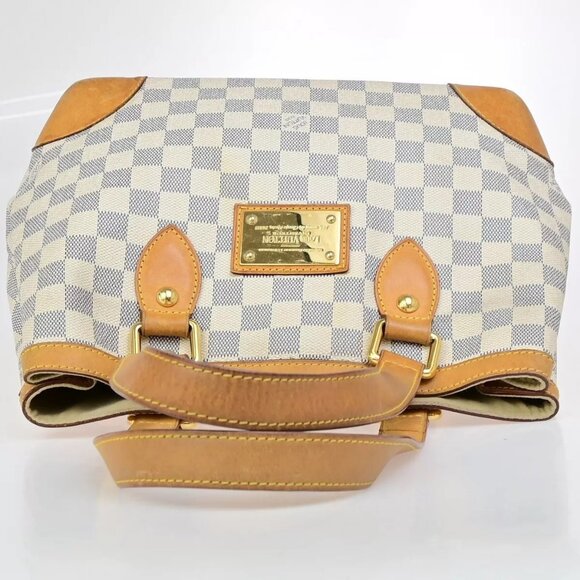 LOUIS VUITTON Hampstead PM Shoulder Bag Damier Azur Leather White - Picture 14 of 16